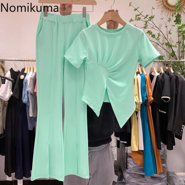 nomikuma short sleeve women causal outfits summer new slim split tshirt + high waist flare pants korean pant sets 6h133 210427, White
nomikuma short sleeve women causal outfits summer new slim split tshirt + high waist flare pants korean pant sets 6h133 210427, White