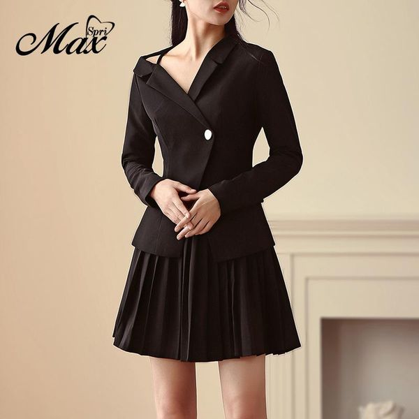 two piece dress max spri ol style 2 set asymmetrical neckline long-sleeve slim pleated skirt suits 2021 fashion women black, White
two piece dress max spri ol style 2 set asymmetrical neckline long-sleeve slim pleated skirt suits 2021 fashion women black, White