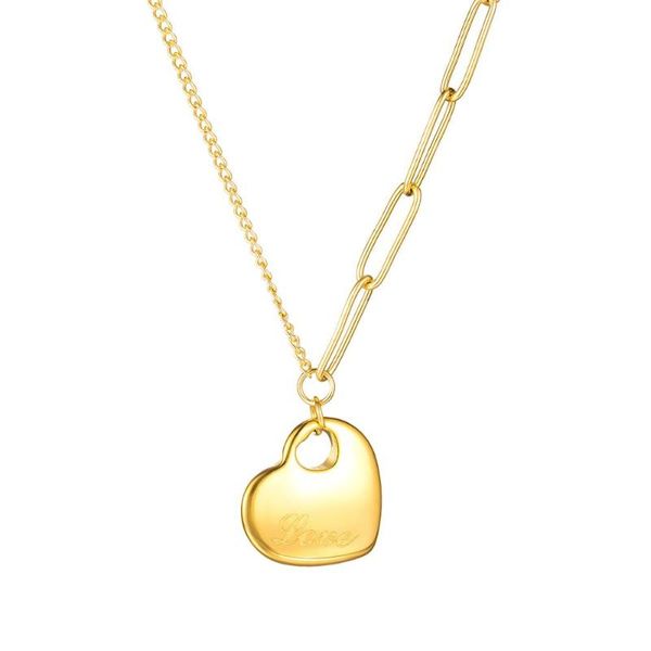 fashion stainless steel heart necklaces for women kpop gold color jewelry aesthetic accessories asymmetry chains pendant, Silver
fashion stainless steel heart necklaces for women kpop gold color jewelry aesthetic accessories asymmetry chains pendant, Silver
