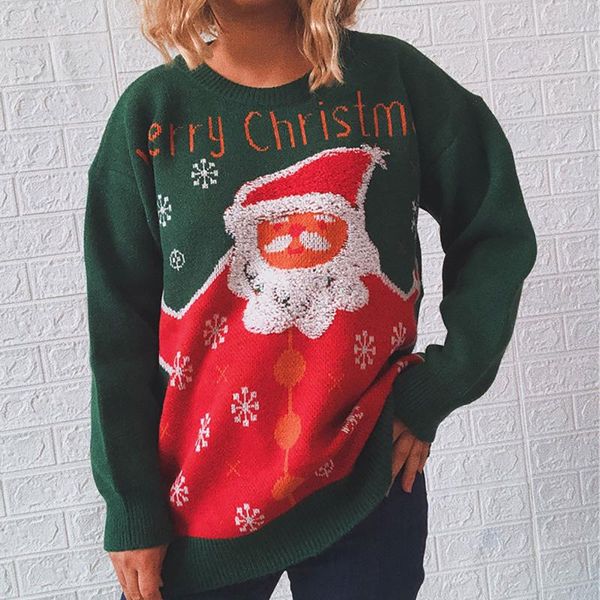 women's sweaters autumn winter ladies christmas wool knit round neck print long-sleeved sweater women loose streetwear, White;black
women's sweaters autumn winter ladies christmas wool knit round neck print long-sleeved sweater women loose streetwear, White;black