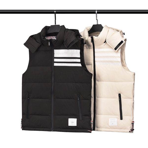 men's down vest winter new casual short style warm men and women couple sleeveless hooded vest #, Black;white
men's down vest winter new casual short style warm men and women couple sleeveless hooded vest #, Black;white