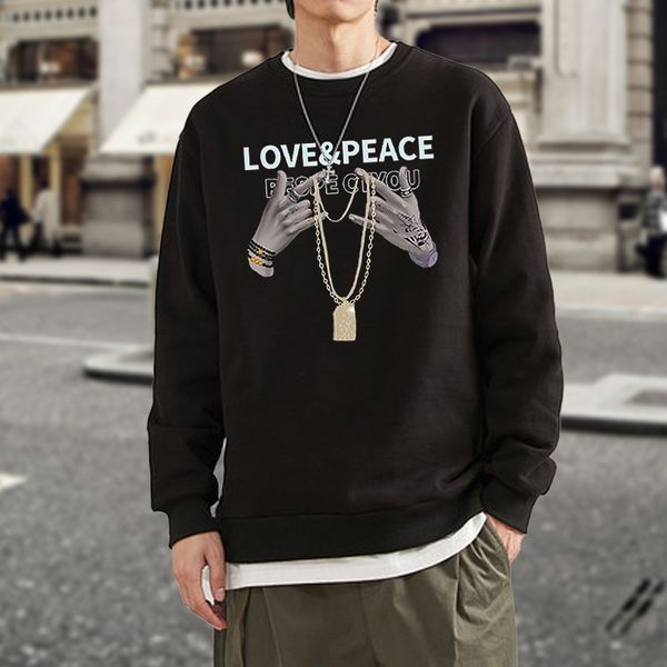 street fashion sweater men's large hoodls letter necklace printed long sve sweater, Black
street fashion sweater men's large hoodls letter necklace printed long sve sweater, Black