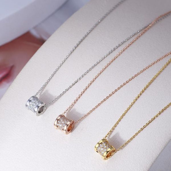 women chain zircon pendant rotatable roller necklace rose gold choker party jewelry trendy design necklaces, Silver
women chain zircon pendant rotatable roller necklace rose gold choker party jewelry trendy design necklaces, Silver