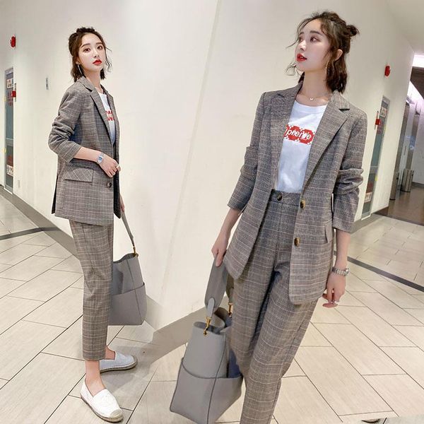 women's suits & blazers plaid female korean suit 2021 spring and autumn casual fashion jacket two-piece trend, White;black
women's suits & blazers plaid female korean suit 2021 spring and autumn casual fashion jacket two-piece trend, White;black
