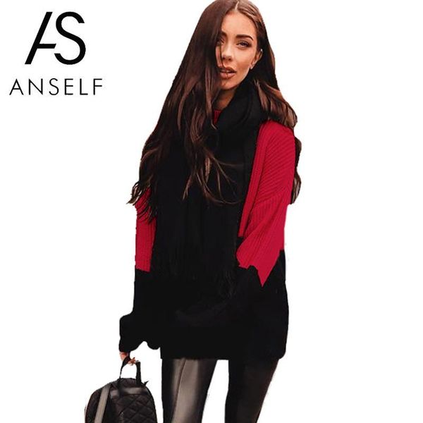women's sweaters women knitted sweater color block splicing dropped shoulder long sleeve ribbed casual loose pullover, White;black
women's sweaters women knitted sweater color block splicing dropped shoulder long sleeve ribbed casual loose pullover, White;black