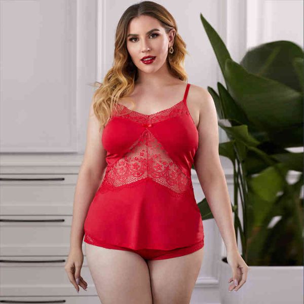 underwear suit v-neck lace splicing milk silk home clothes large size pajamas women's summer, Black;red
underwear suit v-neck lace splicing milk silk home clothes large size pajamas women's summer, Black;red