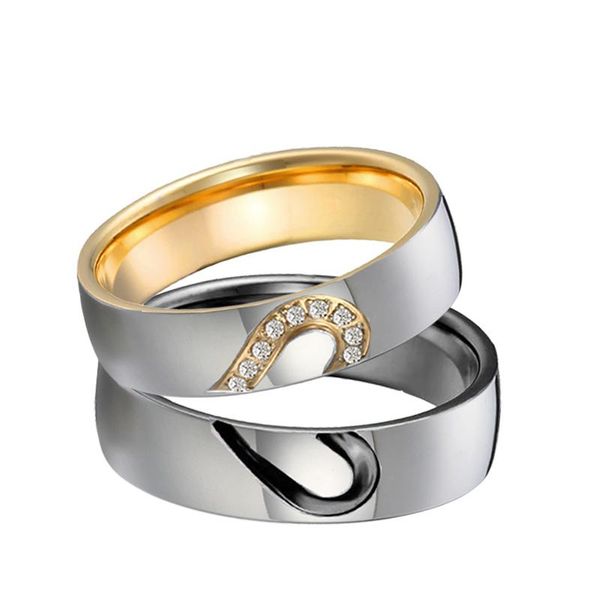 wedding rings ladies heart cz stones couple set for men and women marriage ring, Slivery;golden
wedding rings ladies heart cz stones couple set for men and women marriage ring, Slivery;golden