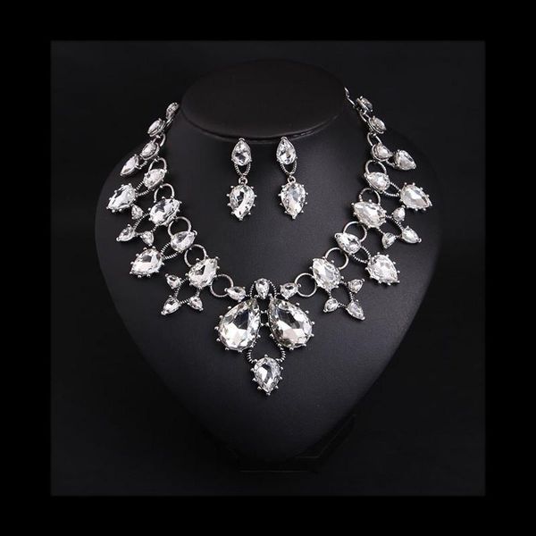 earrings & necklace fashion water drop rhinestone pendant bridesmaid bridal crystal earring 2pc sets elegant wedding party jewelry set, Silver
earrings & necklace fashion water drop rhinestone pendant bridesmaid bridal crystal earring 2pc sets elegant wedding party jewelry set, Silver