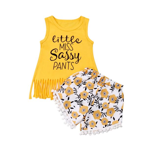 1-6y infant kids baby girl sweet clothes sets sleeveless letter print tassel t-shirt+floral shorts outfits set clothes, White
1-6y infant kids baby girl sweet clothes sets sleeveless letter print tassel t-shirt+floral shorts outfits set clothes, White