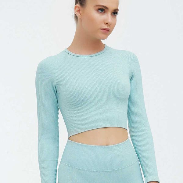 tracksuits knitted seamless fitness women's tight quick drying t-shirt autumn and winter sports jacket open navel yoga suit, Gray
tracksuits knitted seamless fitness women's tight quick drying t-shirt autumn and winter sports jacket open navel yoga suit, Gray