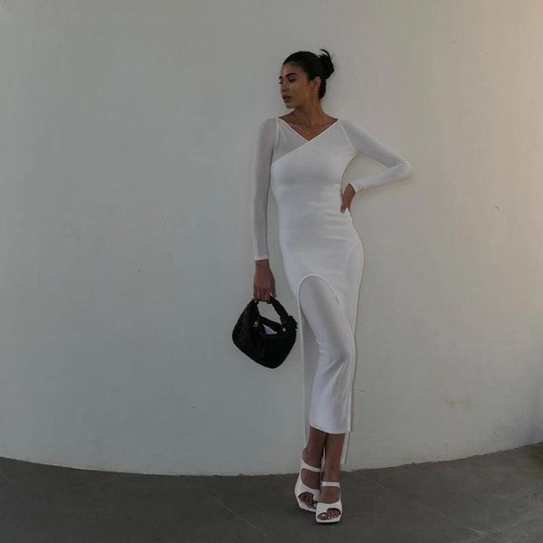 casual dresses autumn white fashion slim dress women v neck full sleeve streetwear lady split long 2021, Black;gray
casual dresses autumn white fashion slim dress women v neck full sleeve streetwear lady split long 2021, Black;gray