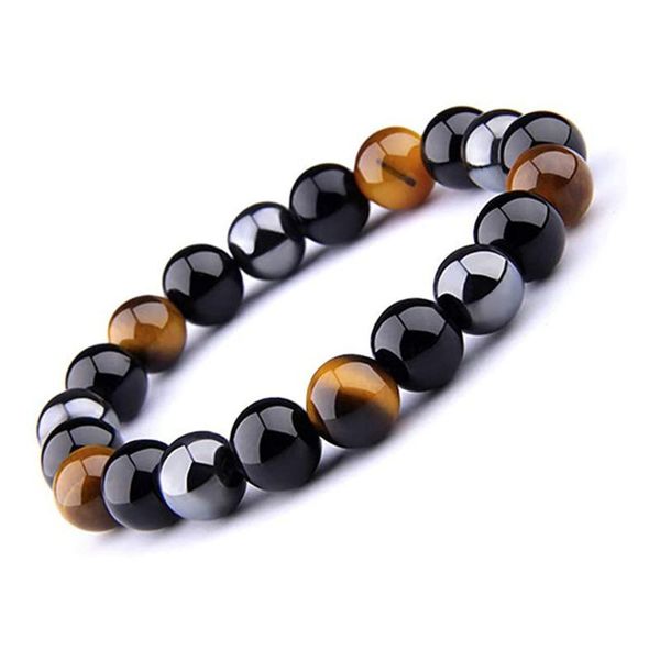 beaded, strands triple peotection bracelet 10mm natural stone elastic gemstones healing energy stretch for men women pr sale, Black
beaded, strands triple peotection bracelet 10mm natural stone elastic gemstones healing energy stretch for men women pr sale, Black