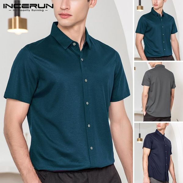 men's casual shirts incerun mens business summer solid color turn down collar short sleeve male button streetwear blouse camisa, White;black
men's casual shirts incerun mens business summer solid color turn down collar short sleeve male button streetwear blouse camisa, White;black