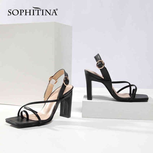 sophitina sandals solid color back strap simple buckle shoes thick high-heeled square toe dress banquet summer women shoes ao151 210513, Black
sophitina sandals solid color back strap simple buckle shoes thick high-heeled square toe dress banquet summer women shoes ao151 210513, Black