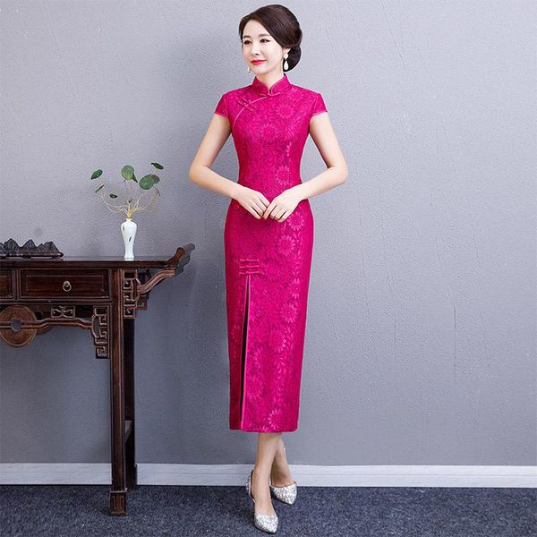 spring lady lace floral cheongsam slim evening party straight chinese dress daily large size 4xl bride wedding prom qipao skirt ethnic cloth, Red
spring lady lace floral cheongsam slim evening party straight chinese dress daily large size 4xl bride wedding prom qipao skirt ethnic cloth, Red