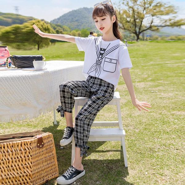 clothing sets fan'an girls summer western-style suit 2021 korean children's net red plaid mosquito pants two-piece sports trend, White
clothing sets fan'an girls summer western-style suit 2021 korean children's net red plaid mosquito pants two-piece sports trend, White