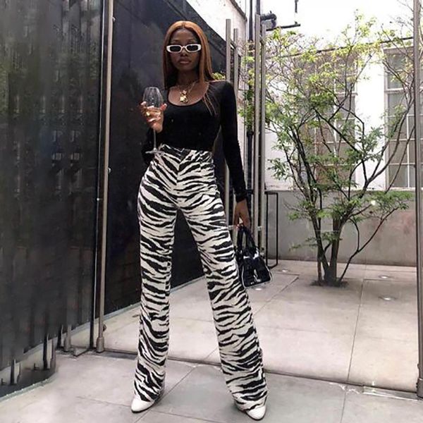 women's pants & capris dropship 2021 fashion zebra animal print wide leg women fall winter casual trousers high waist bell bottom, Black;white
women's pants & capris dropship 2021 fashion zebra animal print wide leg women fall winter casual trousers high waist bell bottom, Black;white