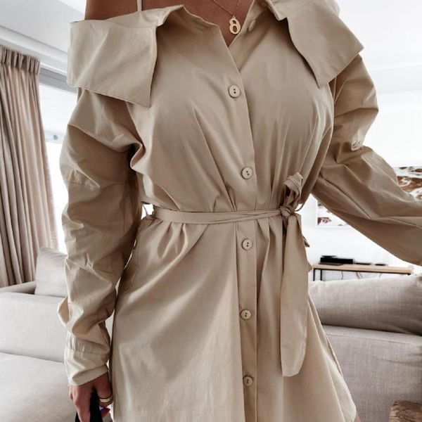 casual dresses ladies shirt dress solid color off shoulder spaghetti strap long sleeve lace-up single-breasted woman summer 2021, Black;gray
casual dresses ladies shirt dress solid color off shoulder spaghetti strap long sleeve lace-up single-breasted woman summer 2021, Black;gray