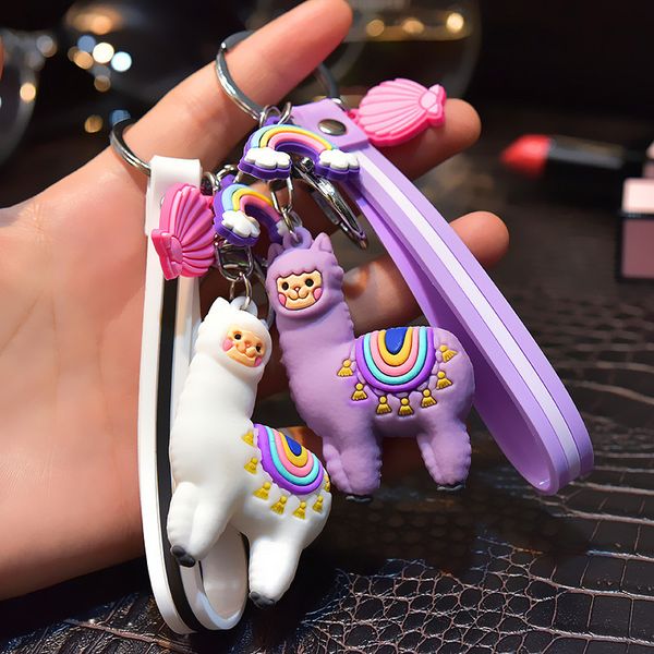 2021 fashion keychain new cartoon drop gum alpaca key ring women's creative bag skin rope pendant small activity practical gift, Silver
2021 fashion keychain new cartoon drop gum alpaca key ring women's creative bag skin rope pendant small activity practical gift, Silver