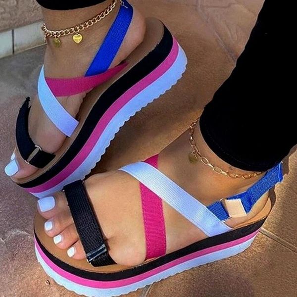 sandals women's 2021 summer color matching open-toe thick-soled casual comfortable shoes, Black 
sandals women's 2021 summer color matching open-toe thick-soled casual comfortable shoes, Black