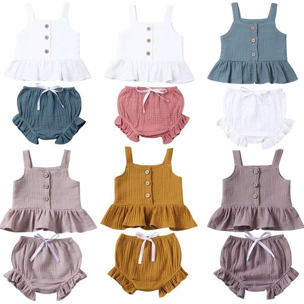 clothing sets baby girls clothes button camis vest tank ruffled shorts 6m-5y toddler kids summer casual solid cotton outfits 2021, White
clothing sets baby girls clothes button camis vest tank ruffled shorts 6m-5y toddler kids summer casual solid cotton outfits 2021, White
