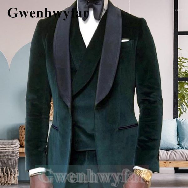 men's suits & blazers gwenhwyfar autumn dark green suit custom 3-piece velvet and groom's clothing (blazer, vest pants), White;black
men's suits & blazers gwenhwyfar autumn dark green suit custom 3-piece velvet and groom's clothing (blazer, vest pants), White;black