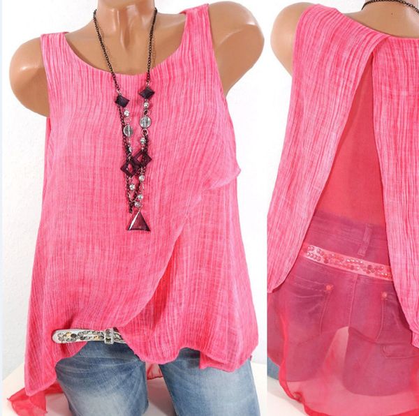 temperament clothing commuting sleeveless chiffon stitching mesh open back womens vest, White
temperament clothing commuting sleeveless chiffon stitching mesh open back womens vest, White