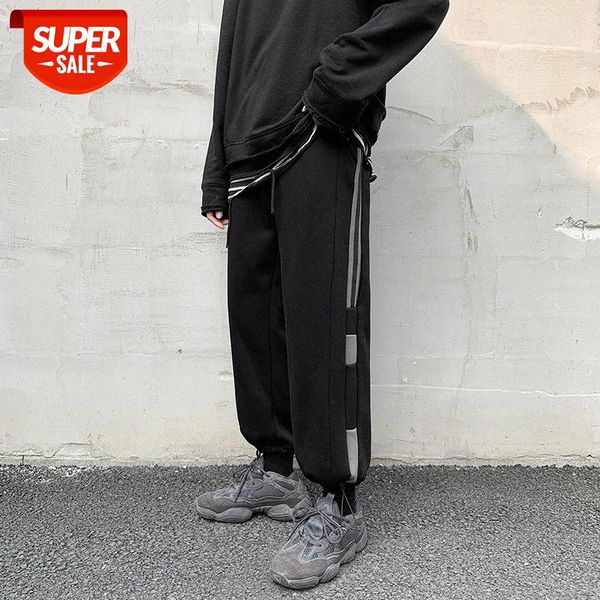 men's straight sweatpants korean trend loose student casual striped sports pants #ux4c, Black
men's straight sweatpants korean trend loose student casual striped sports pants #ux4c, Black