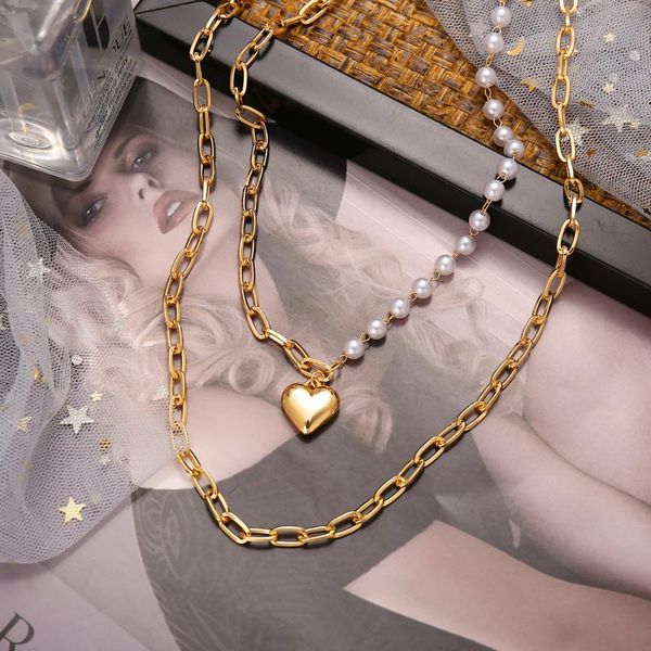chains heart pendant necklace for women multi-layer link chain necklaces retro clavicle romantic jewelry, Silver
chains heart pendant necklace for women multi-layer link chain necklaces retro clavicle romantic jewelry, Silver