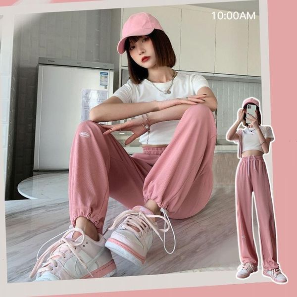 women's pants & capris pink sports female summer thin 2021 loose straight wide leg leisure tappered ice silk fairy, Black;white
women's pants & capris pink sports female summer thin 2021 loose straight wide leg leisure tappered ice silk fairy, Black;white