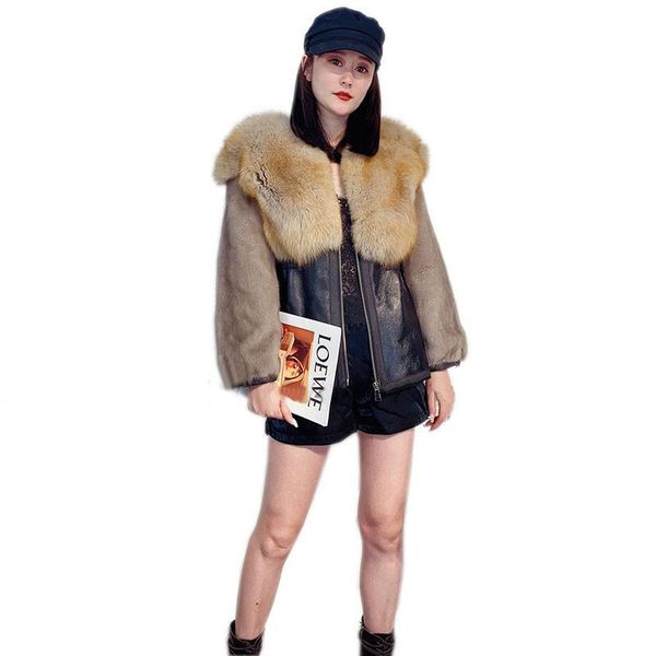 women's fur & faux 2021 ladies winter real sheep leather coat thickening warm genuine jacket, Black
women's fur & faux 2021 ladies winter real sheep leather coat thickening warm genuine jacket, Black