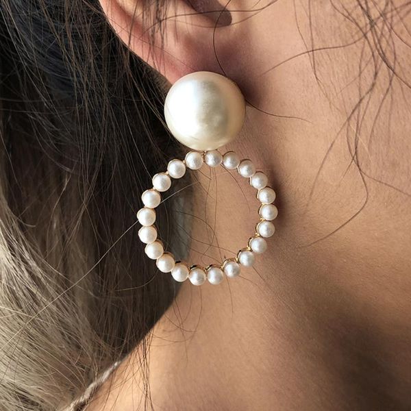 design big round imitation pearl dangle earrings for women korean elegant white bead pendant wedding jewelry gifts & chandelier, Silver
design big round imitation pearl dangle earrings for women korean elegant white bead pendant wedding jewelry gifts & chandelier, Silver