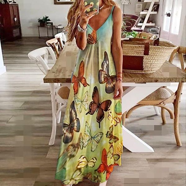 casual dresses butterfly printed summer dress women maxi femme robe v neck sleeveless with pockets clothing 2021, Black;gray
casual dresses butterfly printed summer dress women maxi femme robe v neck sleeveless with pockets clothing 2021, Black;gray