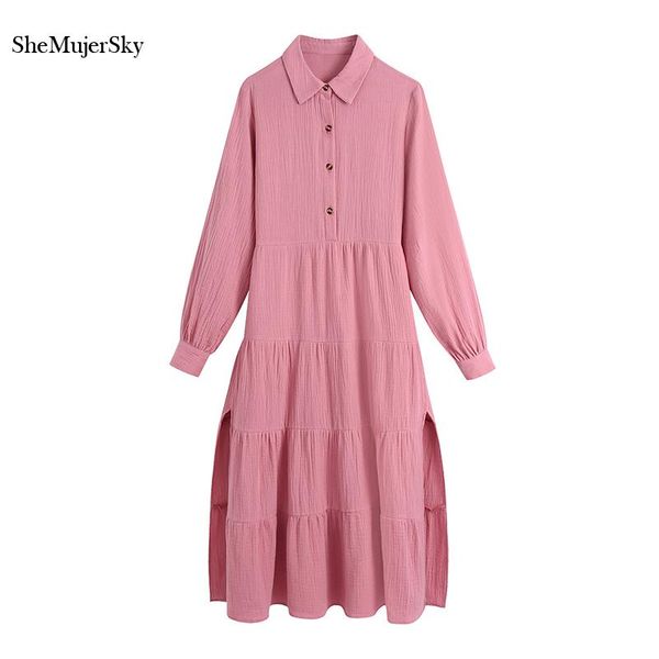 casual dresses shemujersky women long sleeve turn-down collar pink shirt dress 2021 spliced split a-line midi cotton bodycon, Black;gray
casual dresses shemujersky women long sleeve turn-down collar pink shirt dress 2021 spliced split a-line midi cotton bodycon, Black;gray