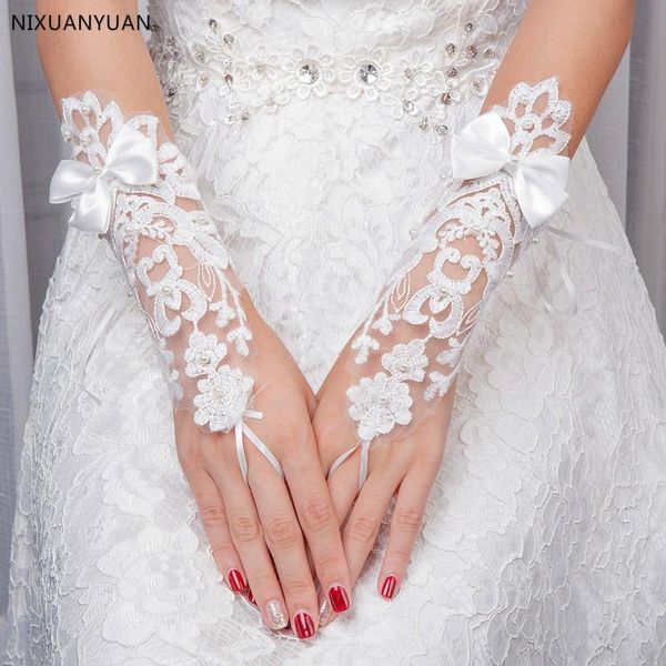 bridal gloves womens fingerless white lace short paragraph pearls with bow bride luva de noiva wedding accessories
bridal gloves womens fingerless white lace short paragraph pearls with bow bride luva de noiva wedding accessories