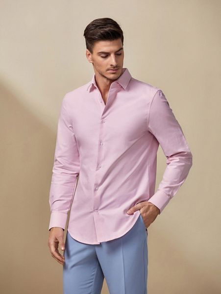 men collared solid shirt 45dn#, White;black
men collared solid shirt 45dn#, White;black