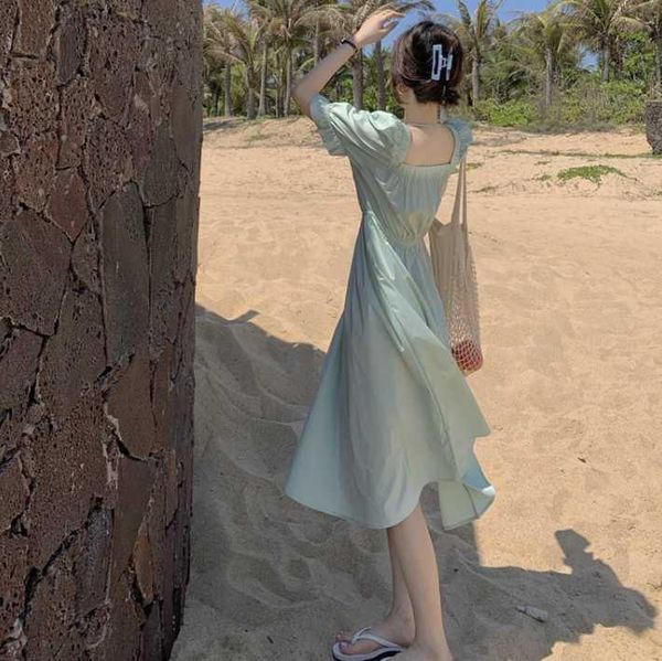 casual dresses beach dress 2021 summer mint green cool vacation style waist slimming puff sleeve square collar, Black;gray
casual dresses beach dress 2021 summer mint green cool vacation style waist slimming puff sleeve square collar, Black;gray