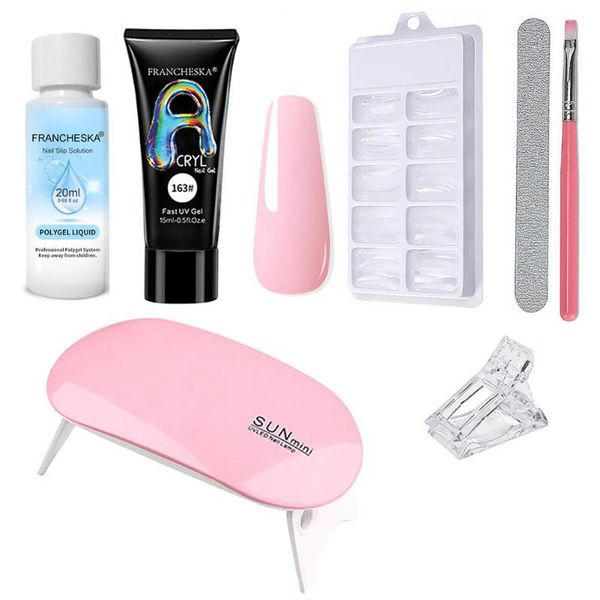nail art kits 6pcs poly extention gel set french clear camouflage color tip form crystal uv slice brush
nail art kits 6pcs poly extention gel set french clear camouflage color tip form crystal uv slice brush