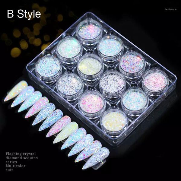 12pcs/lot nail glitter set a-b-c-d-e-f uv gel powder dust iridescent flakes shining paillette art manicure tool 3d glitter1, Silver;gold
12pcs/lot nail glitter set a-b-c-d-e-f uv gel powder dust iridescent flakes shining paillette art manicure tool 3d glitter1, Silver;gold