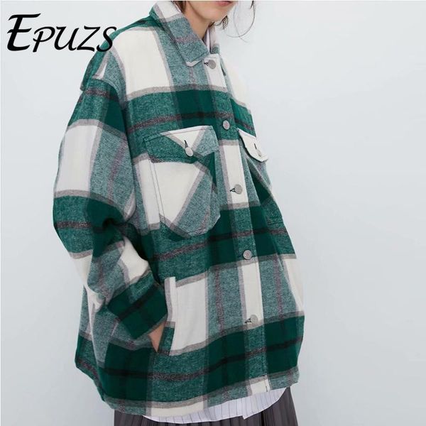 eurpean style lapel jacket coats women fashion slim green plaid loose jackets casual long sleeve double pocket chic jacket 2021, Black;brown
eurpean style lapel jacket coats women fashion slim green plaid loose jackets casual long sleeve double pocket chic jacket 2021, Black;brown