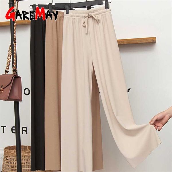 slacks women's loose summer pants soft ice silk ankle-length black wide leg pants grey khaki women high waisted trousers 211101, Black;white
slacks women's loose summer pants soft ice silk ankle-length black wide leg pants grey khaki women high waisted trousers 211101, Black;white