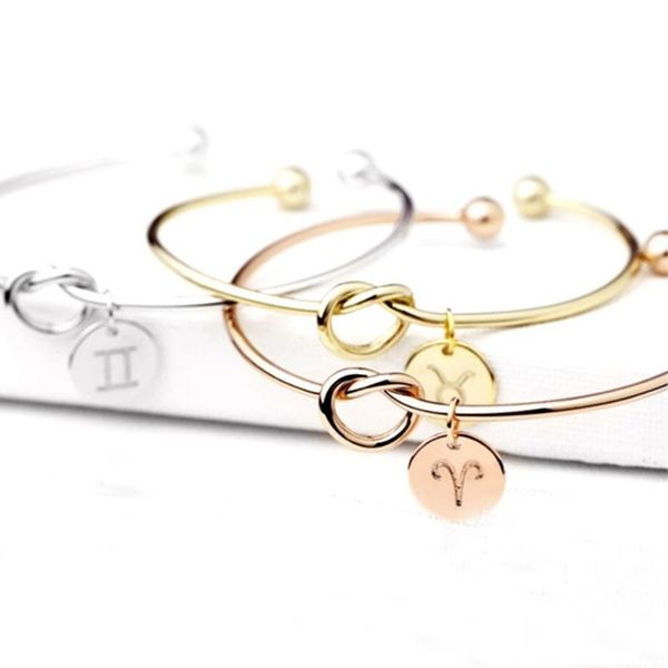 cuff fashion 12 constellations knot silver/gold/rose gold charm bracelet female personality jewelry gifts for her birthday gift, White
cuff fashion 12 constellations knot silver/gold/rose gold charm bracelet female personality jewelry gifts for her birthday gift, White