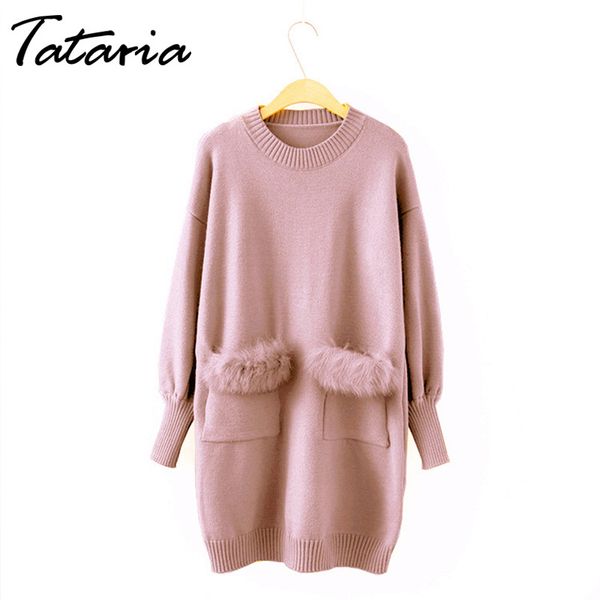 sweater dress elegant knitwear dress for winter loose casual autumn long knitted faux fur 210514, Black;gray
sweater dress elegant knitwear dress for winter loose casual autumn long knitted faux fur 210514, Black;gray