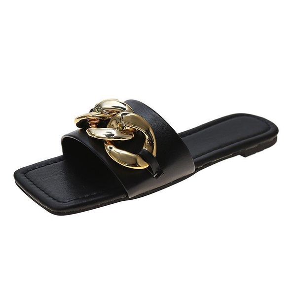 slippers casual women's solid color open toe fashion simple vamp chain modification trend is down elegant 2021, Black
slippers casual women's solid color open toe fashion simple vamp chain modification trend is down elegant 2021, Black