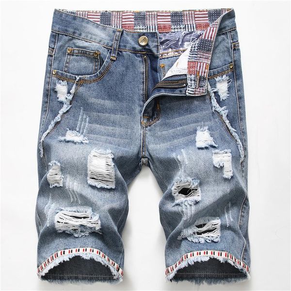 summer fashion mens ripped short jeans clothing cotton shorts breathable denim male size 28-40, Blue
summer fashion mens ripped short jeans clothing cotton shorts breathable denim male size 28-40, Blue