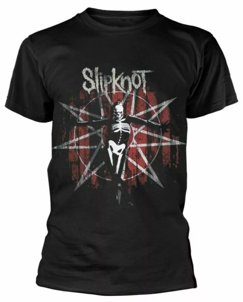 official slipknot t shirt gray chapter star logo mens black classic rock metal, White;black
official slipknot t shirt gray chapter star logo mens black classic rock metal, White;black