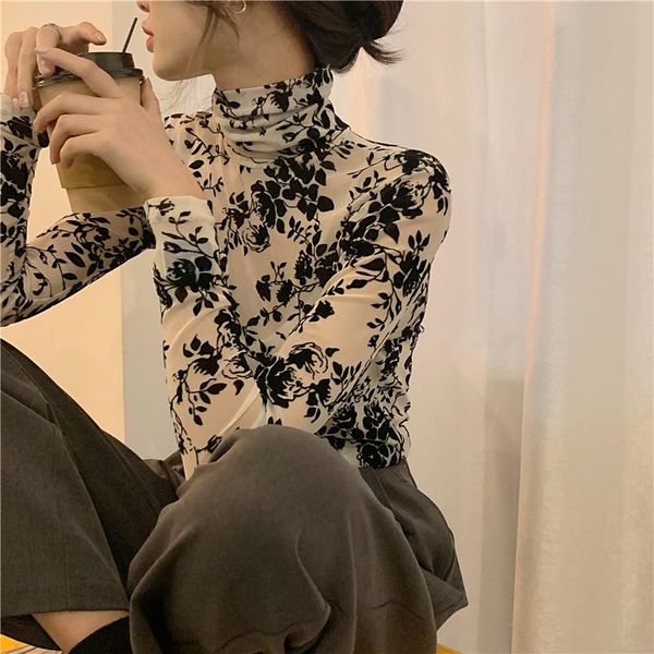 long sleeve print t-shirt womens slim elasticity lady elegant for women tee shirt vintage minimalist turtleneck women's, White
long sleeve print t-shirt womens slim elasticity lady elegant for women tee shirt vintage minimalist turtleneck women's, White
