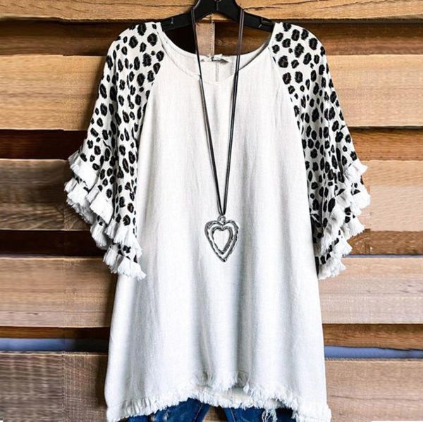women's t-shirt leopard print ruffles t-shirts oversized women harajuku o-neck half sleeve printing y2k summer zaraing femme loose t s, White
women's t-shirt leopard print ruffles t-shirts oversized women harajuku o-neck half sleeve printing y2k summer zaraing femme loose t s, White