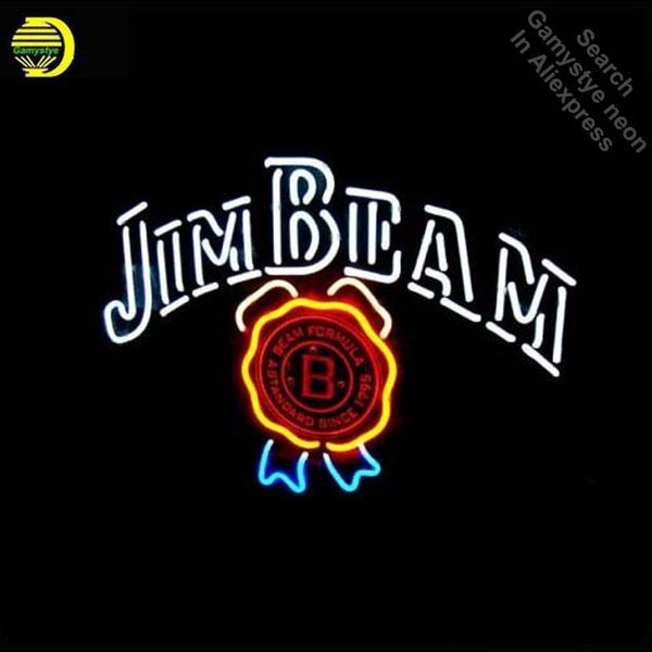other lighting bulbs & tubes jim beam neon sign bulb print light glass tube beer pub handcraft commercial iconic lights