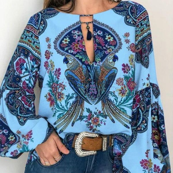 women's t-shirt women's floral & parrot print v-neck casual long sleeve tassel lantern t shirt, White
women's t-shirt women's floral & parrot print v-neck casual long sleeve tassel lantern t shirt, White